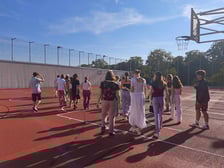 Uczniowie  z V Liceum Ogólnokształcące we Wrocławiu i Domgymnasium w Verden.