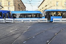 Skrzyżowanie ulic Piłsudskiego i Świdnickiej. Remont torowiska już prawie skończony.