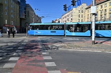 Skrzyżowanie Powstańców Śląskich ze Świdnicką po remoncie torowiska.