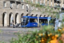 Skrzyżowanie Powstańców Śląskich ze Świdnicką po remoncie torowiska.