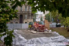 Fosa miejska i okolice, miejsce po Kładce św. Antoniego, październik 2023