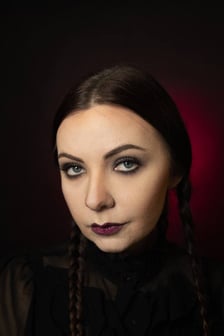 <p>Halloweenowa charakteryzacja Małgorzaty Lewandowskiej-Serkowskiej</p>