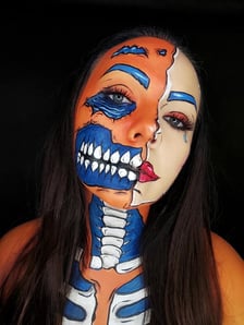 <p>Halloweenowa charakteryzacja Małgorzaty Lewandowskiej-Serkowskiej</p>