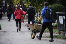 <p>Ostatnie przygotowania do dnia Wszystkich Świętych na cmentarzu Osobowickim</p>