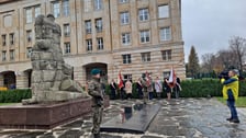 Uroczystość pod pomnikiem Pomordowanych Profesorów Lwowskich z okazji Święta Wrocławskiej Nauki