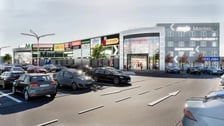 Wizualizacja przedstawia centrum handlowe Marino po modernizacji.