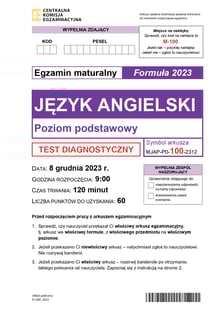 Arkusz z matury próbnej 2024 z języka angielskiego z CKE - grudzień 2023