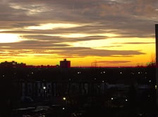 <p>zach&oacute;d słońca nad Wrocławiem, 18.12.2023</p>