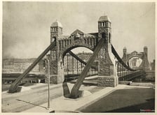 Budowa mostu Grunwaldzkiego we Wrocławiu w latach 1908-1910 - archiwalne zdjęcia
