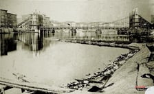Budowa mostu Grunwaldzkiego we Wrocławiu w latach 1908-1910 - archiwalne zdjęcia
