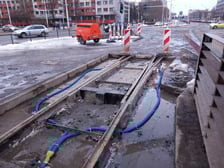 Wymiana zwrotnicy na rondzie Reagana.