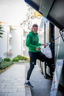 Autobus Śląska Wrocław podczas tournee treningowego