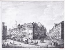 <p>Z prawej wlot do ul. Ruskiej, z lewej św. Mikołaja, lata 1825-1830</p>