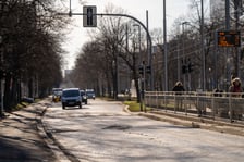 Ulica Powstańców Śląskich w styczniu 2024