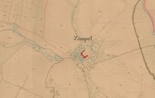 Sępolno w roku 1880, fragment mapy okolic Wrocławia