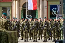 Uroczystość nadania sztandaru 4. Regionalnej Bazie Logistycznej Wojska Polskiego. Wrocław, 15.03.2024