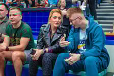 Kibice na meczu Śląska Wrocław z drużyną Arriva Polski Cukier Toruń w Orbicie