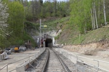 Prace w tunelu koło Trzcińska