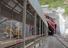 Prace w tunelu koło Trzcińska