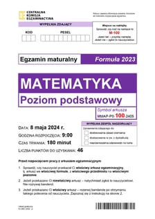 Formuła 2023, matura z matematyki