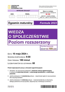 Formuła 2023, matura WOS (poziom rozszerzony)