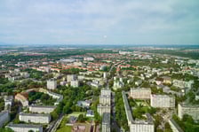 Panorama Wrocławia z tarasu widokowego na Sky Tower