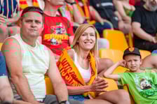 Kibice na meczu Sparta Wrocław - Stal Gorzów Wielkopolski 26 maja na Olimpijskim