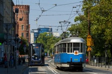 Zabytkowy tabor Wrocławskich Linii Turystycznych, zdjęcie archiwalne