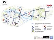 Trasa 10. PKO Nocnego Wrocław Półmaratonu