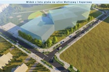Wizualizacja - widok z lotu ptaka na ul. Melisową i Kaparową