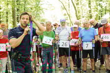 Uczestnicy mistrzostw w joggingu i nordic walking  w parku Zachodnim, 15 czerwca 2024 r.