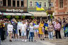 Marsz przeciw zbrodniom rosyjskim dokonywanym w Ukrainie. Wrocław, 13.07.2024