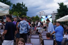 Strefa kibica w Porcie Węglowym Beach Bar podczas finałowego meczu Hiszpania - Anglia