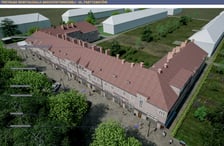 Fragment "Projektu Sępolno" - wizualizacja rewitalizacji architektonicznej budynku przy ul. Partyzantów na Sępolnie
