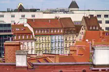 Panorama Wrocławia ze szczytu kamienicy na pl. Solnym