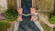 śluza Opatowice, widok z drona