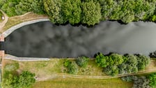 śluza Opatowice, widok z drona