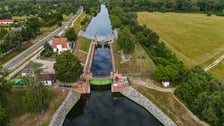 śluza Opatowice, widok z drona