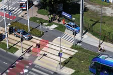 Ulica Popowicka - miejsce tragicznego wypadku, w którym pod kołami tramwaju zginął rowerzysta
