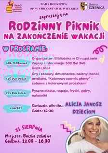<p>Piknik w Chrząstawie. 31 sierpnia wystapi Alicja Janosz</p>