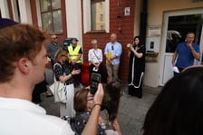 Kamienie pamięci Stolpersteine przy ul. Lelewela, 3 września 2024 r.