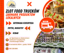 <p>Zjazd foodturck&oacute;w w Dobromierzu.&nbsp;8 września&nbsp;</p>