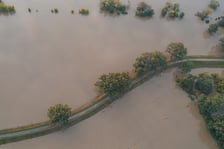 Polder Oławka i wylewająca się na wysokości Blizanowic na pola Odra - 19.09.2024