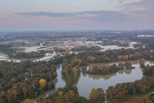 Polder Oławka i wylewająca się na wysokości Blizanowic na pola Odra - 19.09.2024