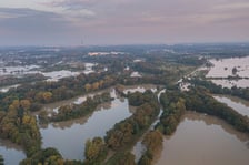 Polder Oławka i wylewająca się na wysokości Blizanowic na pola Odra - 19.09.2024