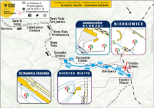 Lokalizacje przystanków pomiędzy Ścinawką Średnią a Kłodzkiem Miasto