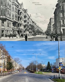 Współczesne i przedwojenne zdjęcia Wrocławia, ul. Komandorska