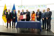 <p>Uroczystość wmurowania kamienia węgielnego pod nowy szpital onkologiczny we Wrocławiu</p>