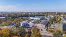 Przebudowana zajezdnia Borek z lotu ptaka