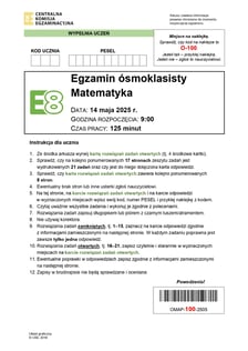 Egzamin ósmoklasisty 2025 z CKE - matematyka - arkusz 14 maja